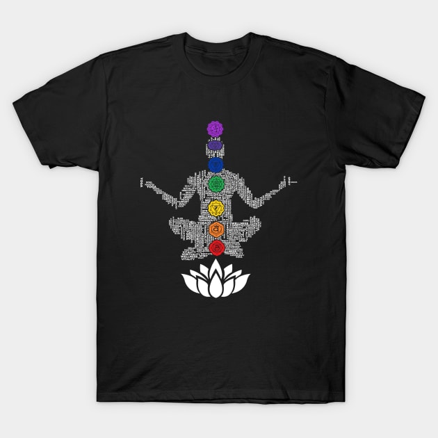 Typography Yoga Chakras II T-Shirt by Nirvanax Studio